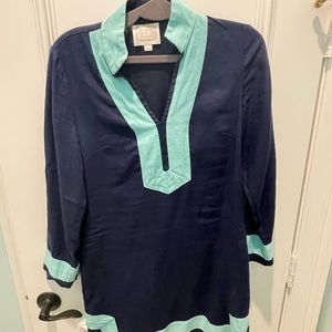 Sail to Sable navy linen dress Sz Small